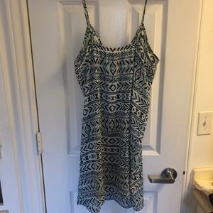 Blue Patterned Tank Shift Dress